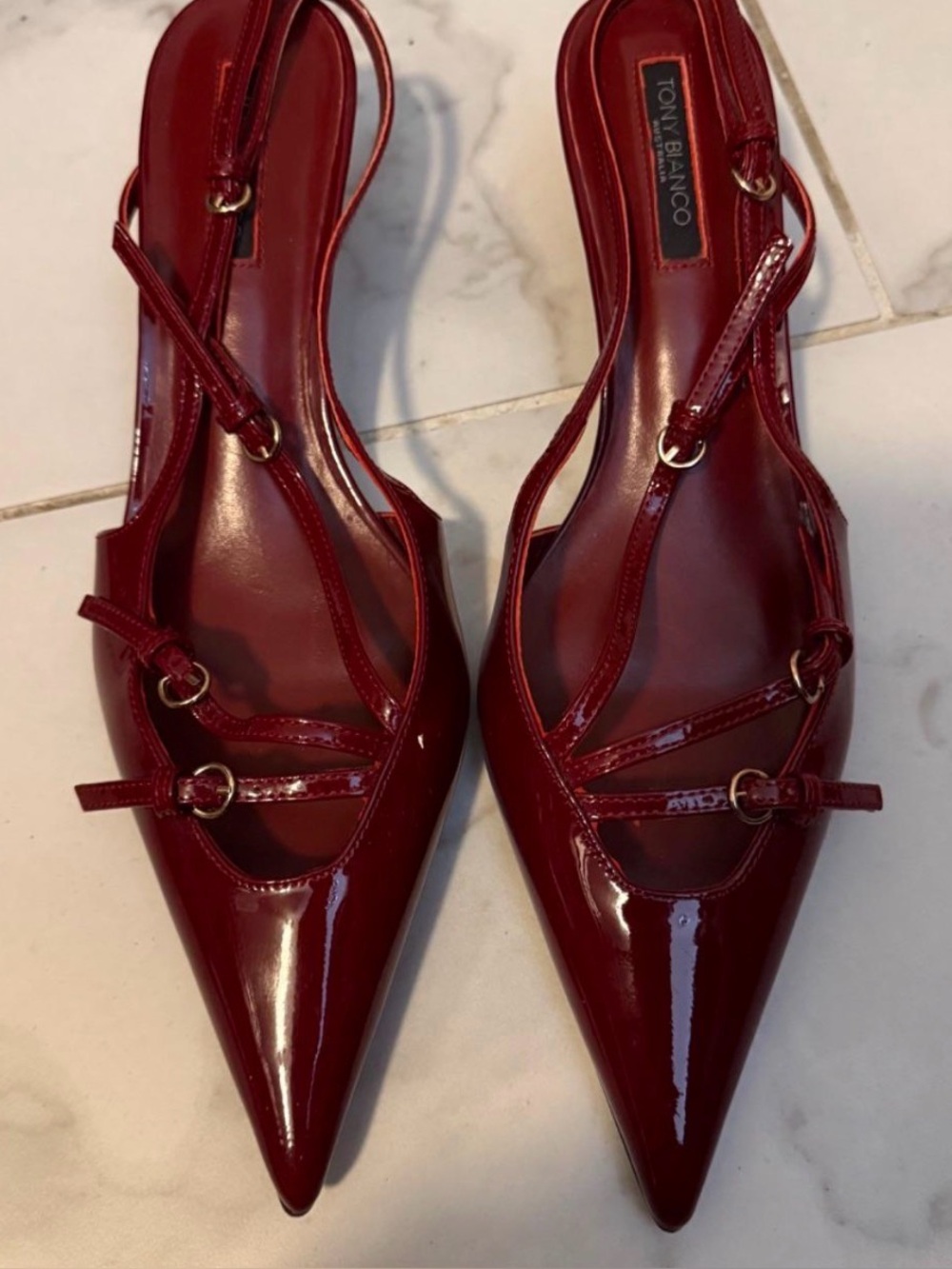 Tony Bianco Koko Slingback Heels in Bordeaux
